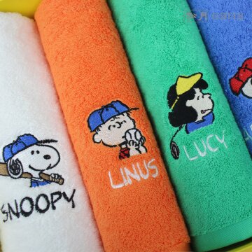 송월타올 스누피 스포츠40 200g 호텔 수건 타올 5매 선물세트