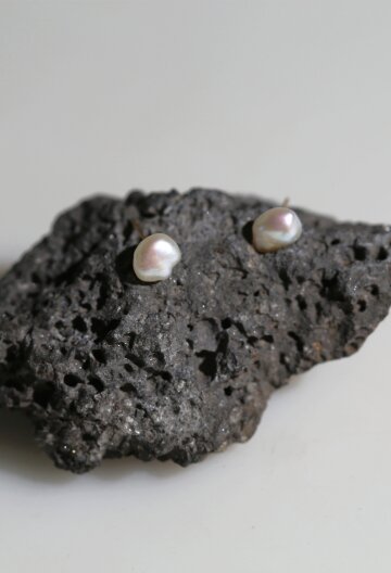 14K Simple Stud Baroque Pearls Earring
