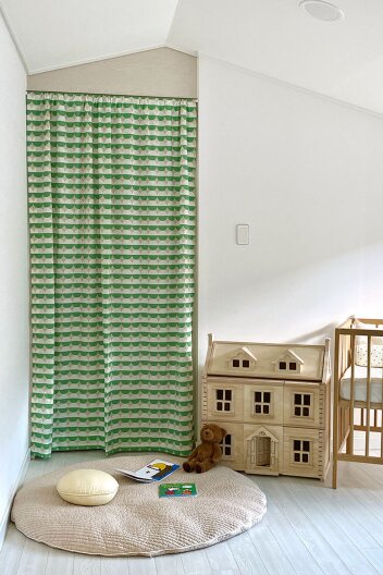 그린 도트 아이방 포인트 커튼