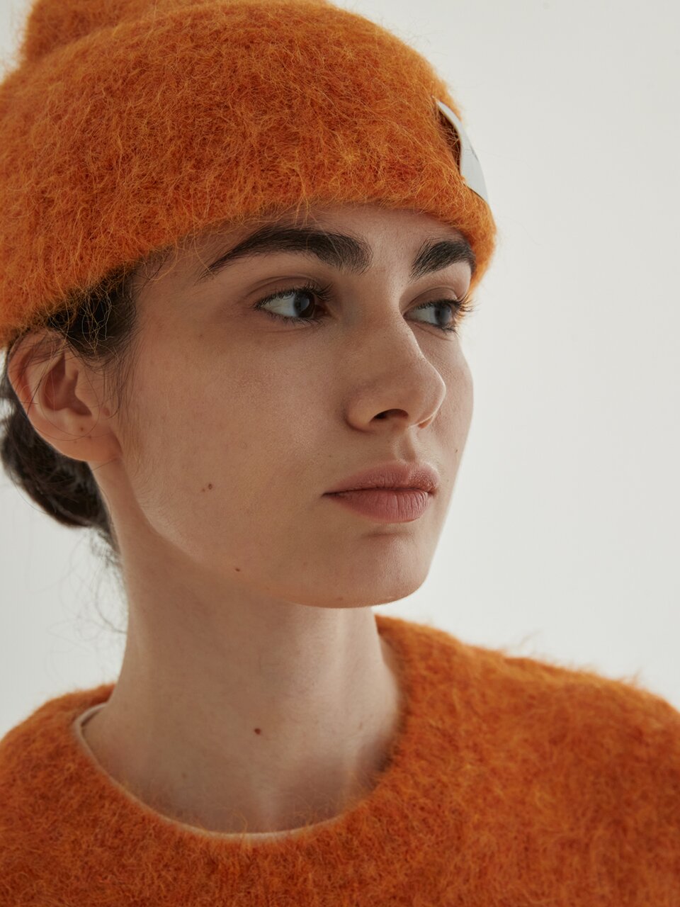 Hairy Alpaca Beanie (Orange)
