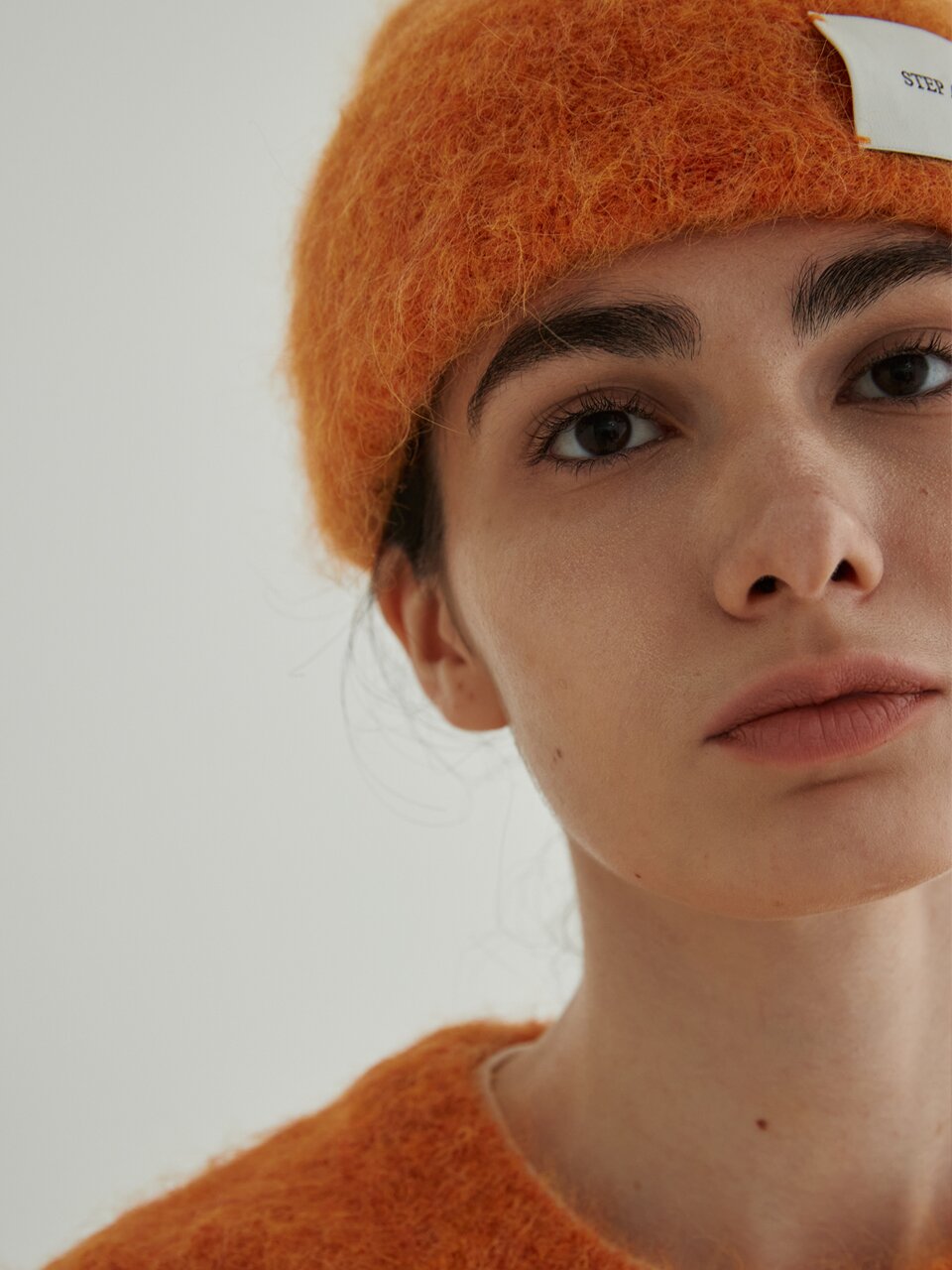 Hairy Alpaca Beanie (Orange)