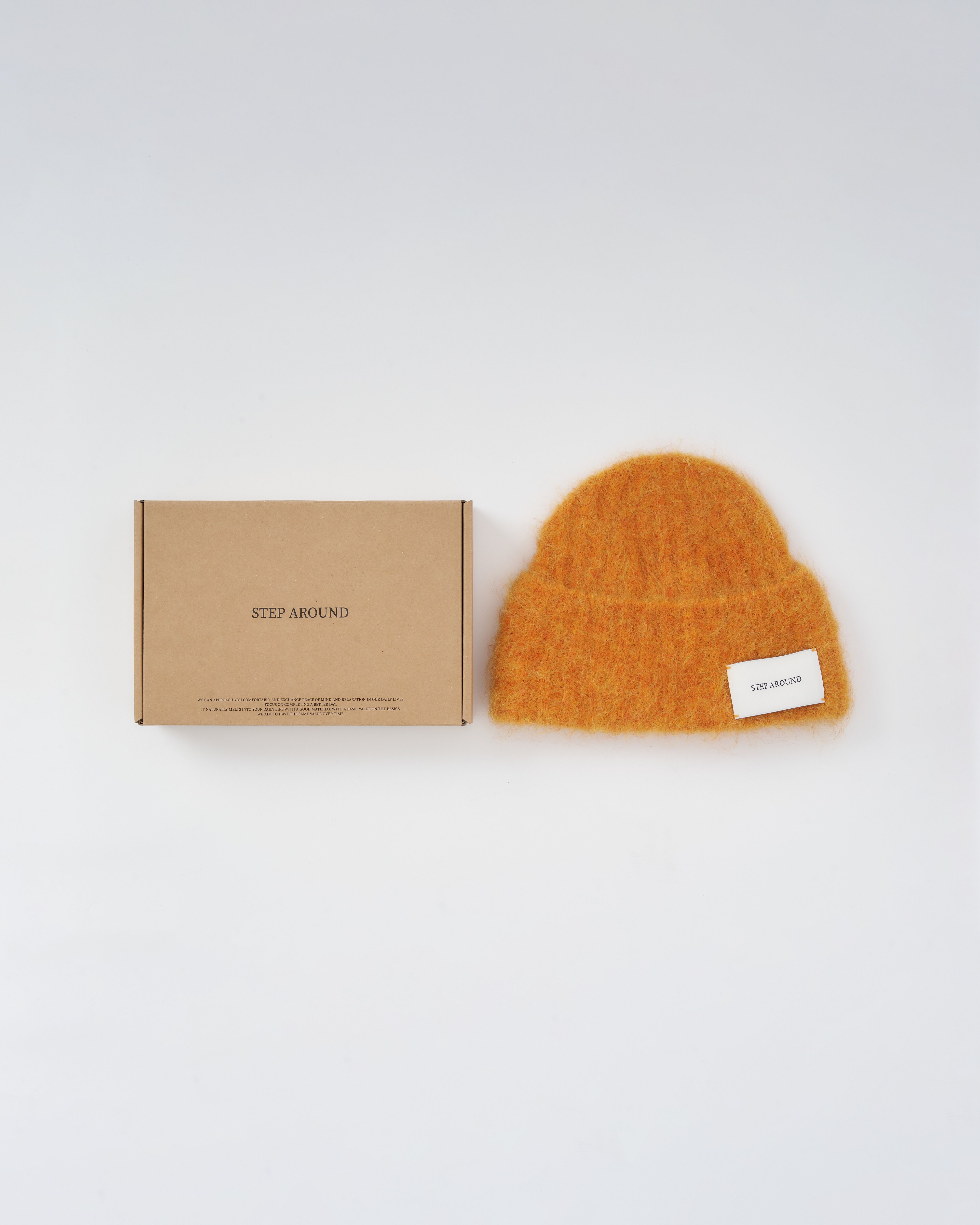 Hairy Alpaca Beanie (Orange)