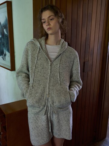 Soft nef two-way casual hoody [LIGHT GREY]