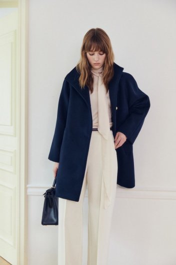 [3차리오더] 하이넥루즈핏 하프코트_네이비