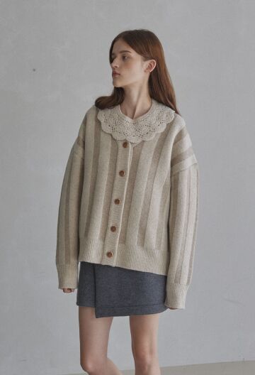 [칼타] 핸드메이드 뜨개 페이크 카라 2COLORS