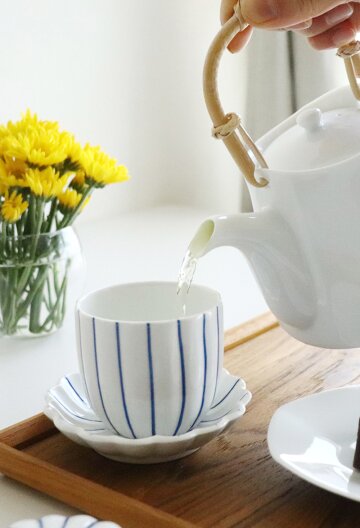 핸드메이드 국화 찻잔 자왕무시 차왕무시 세트