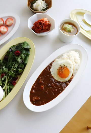 Miyama도자기 라카 오벌 플레이트(L)