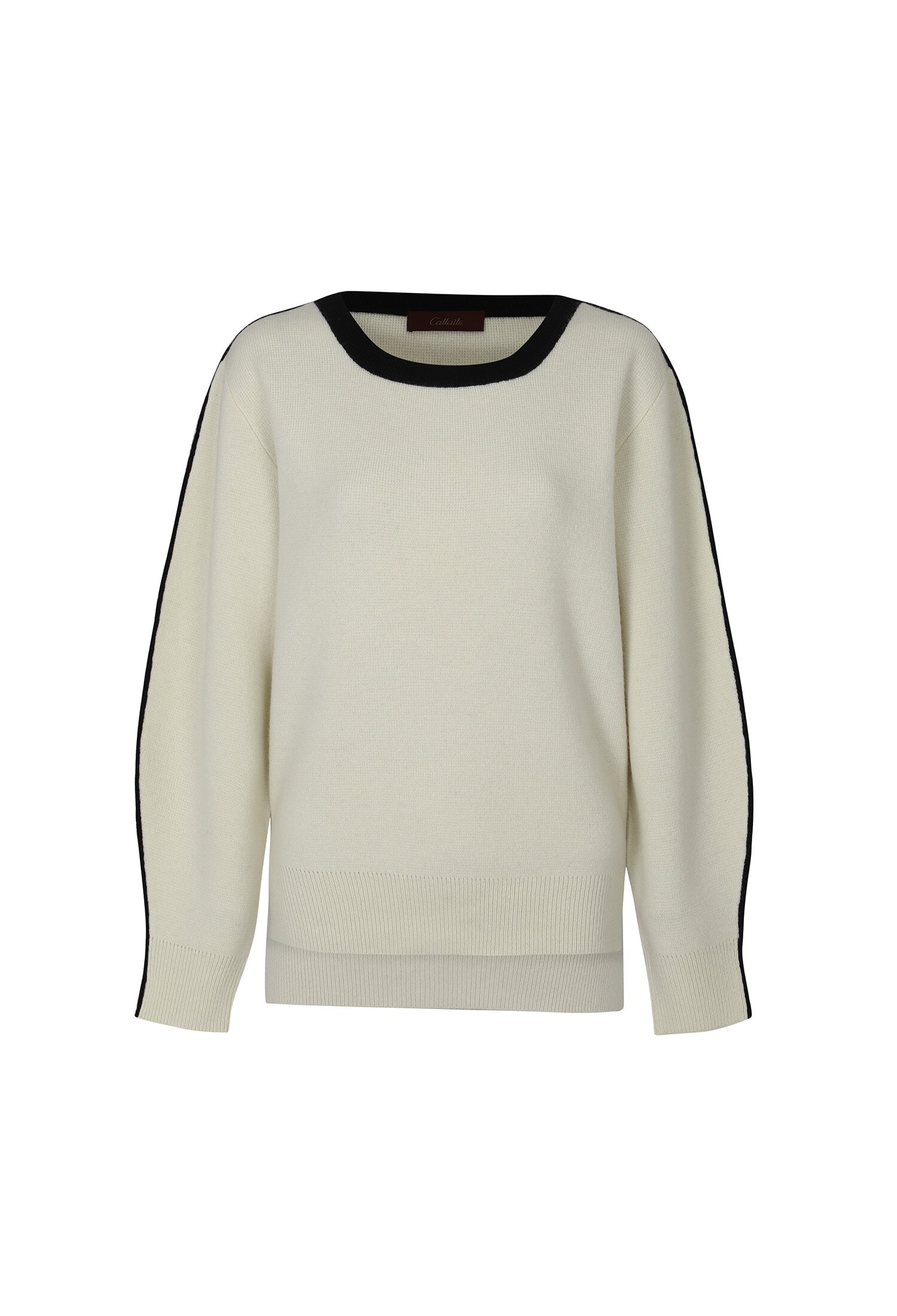 [칼레이트] Color Line Square-Neck Cashmere Sweater