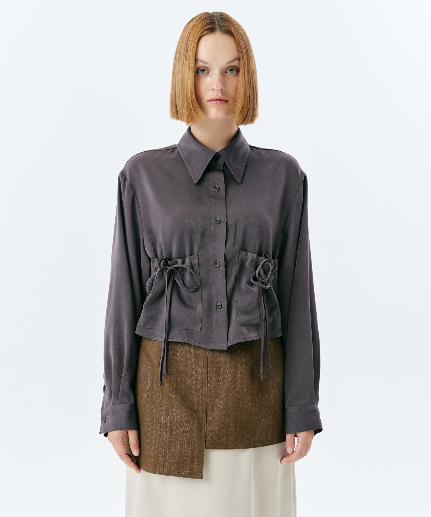 KNOT POCKET SHIRT(D.BROWN)