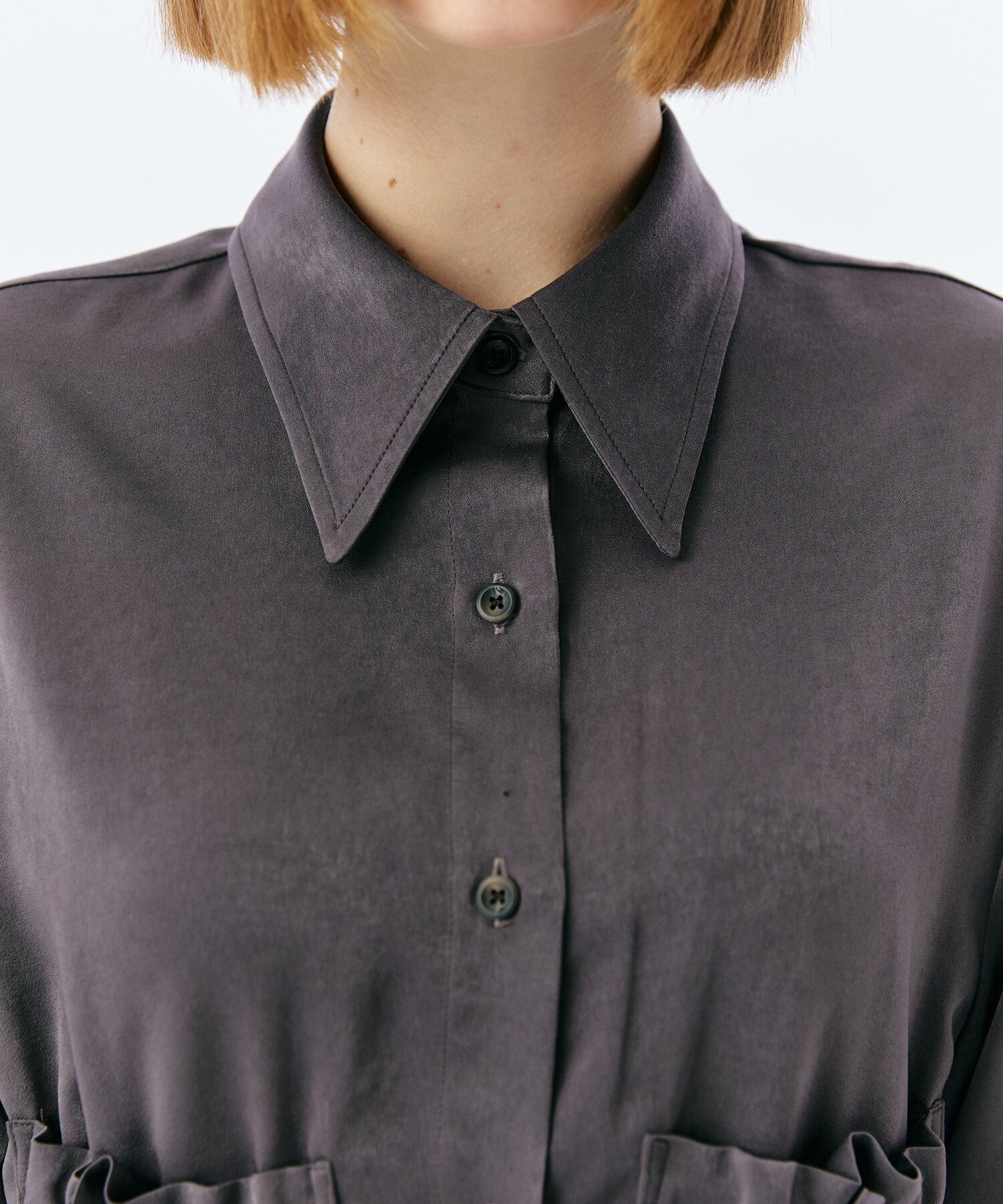 KNOT POCKET SHIRT(D.BROWN)