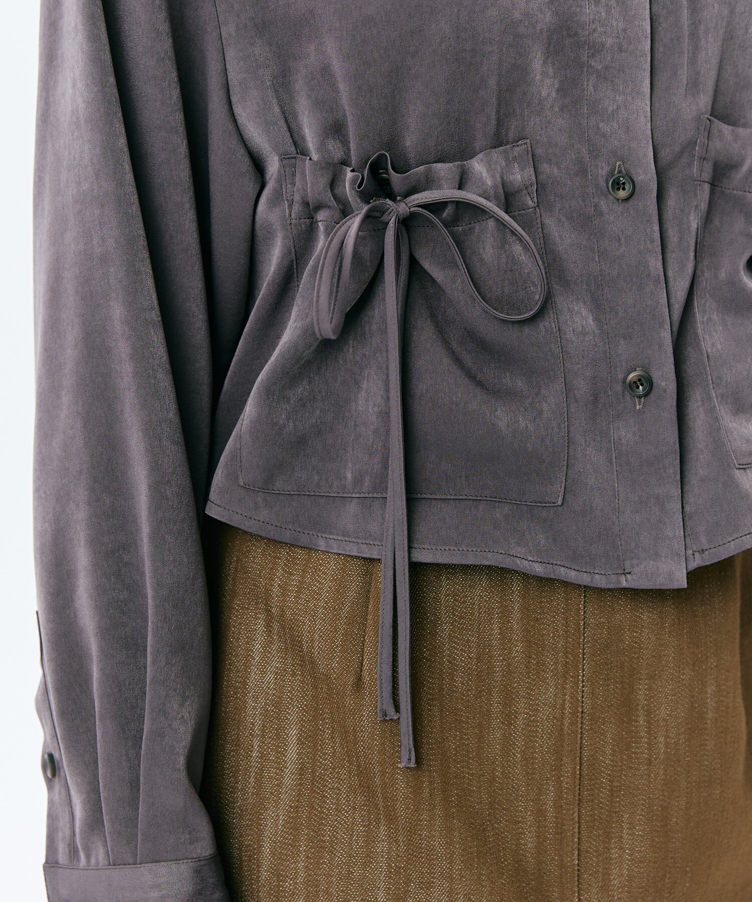 KNOT POCKET SHIRT(D.BROWN)