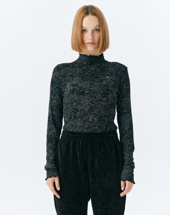 COBWEB MOCK NECK TOP(BLACK)