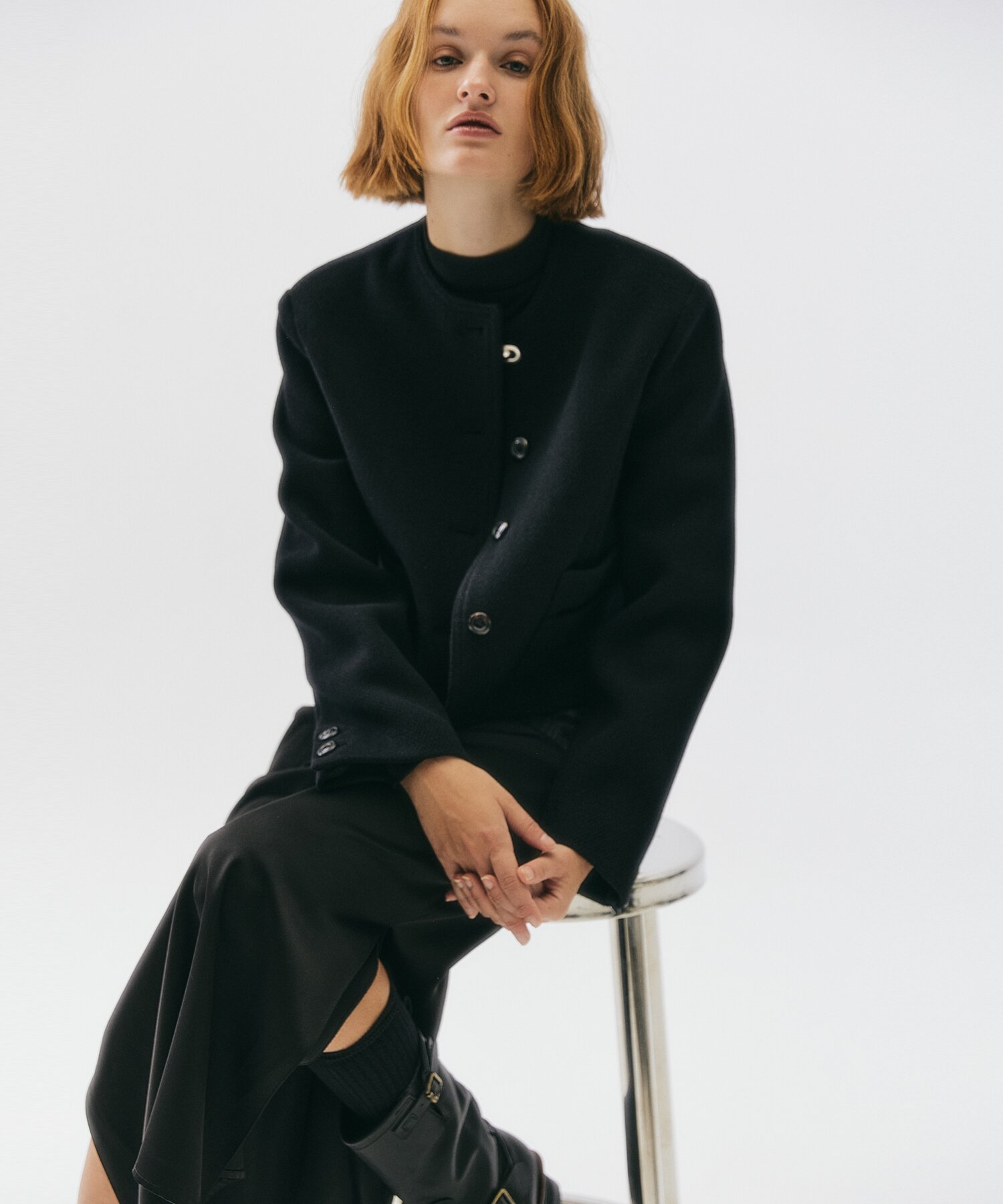 POCHE TWEED JACKET(BLACK)