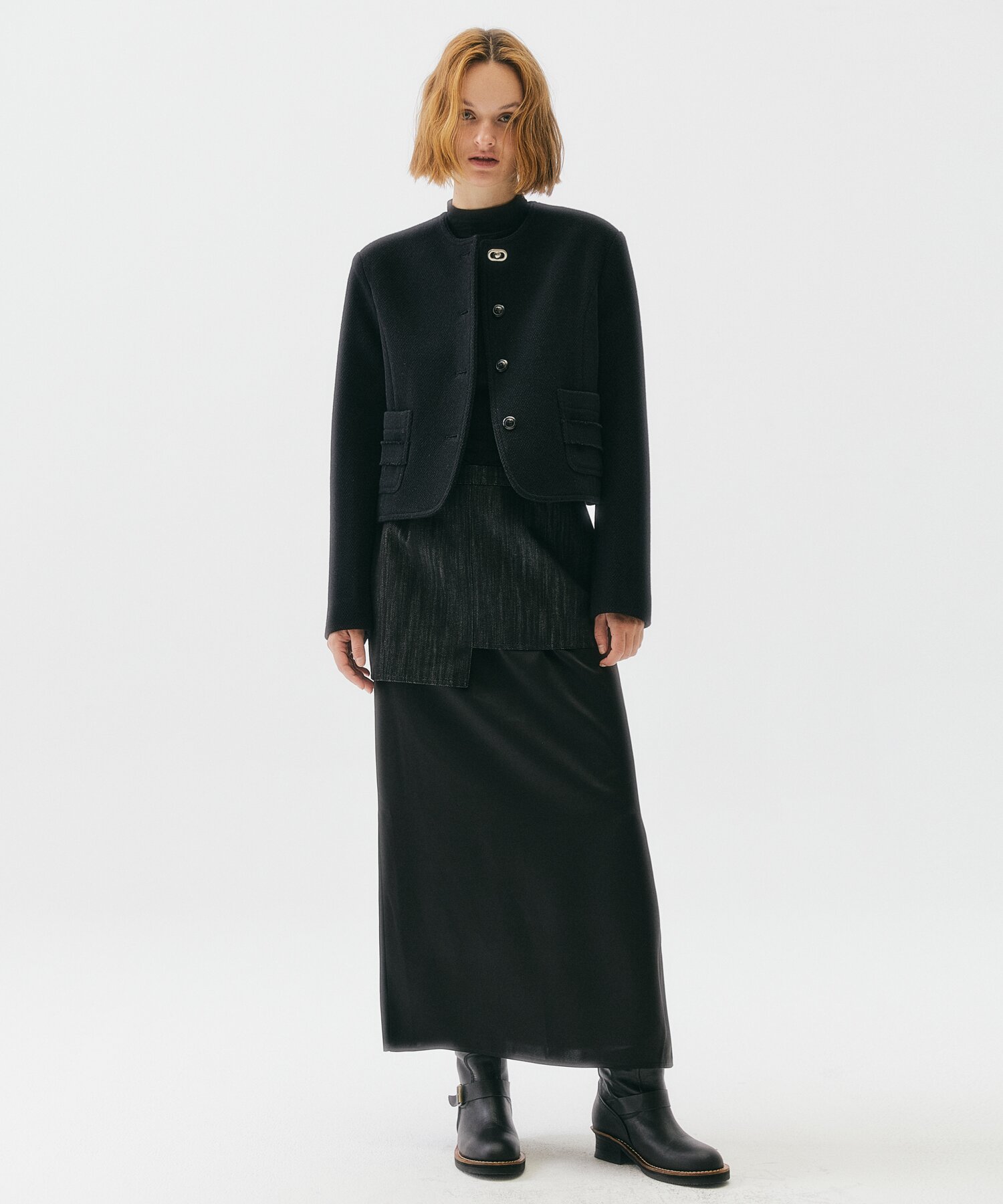 POCHE TWEED JACKET(BLACK)