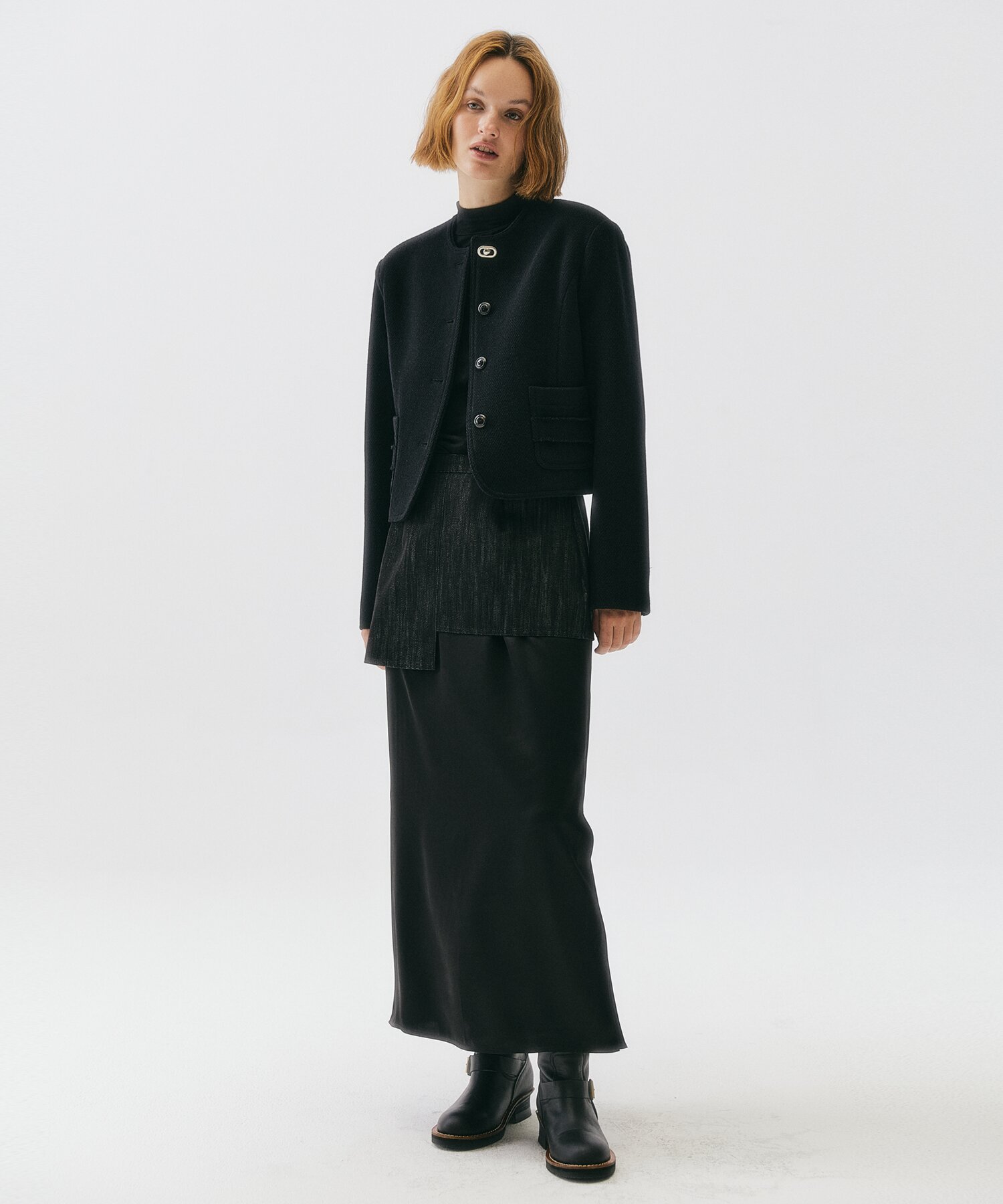 POCHE TWEED JACKET(BLACK)