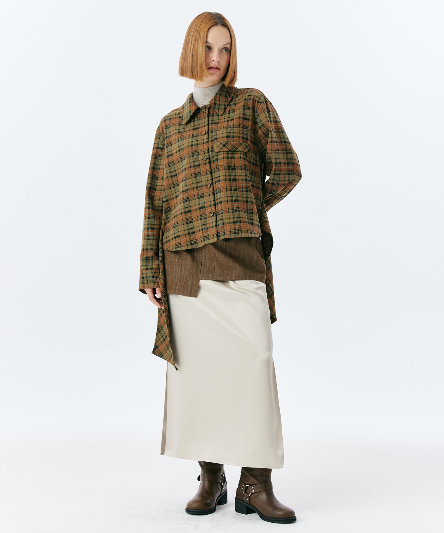BOUT CHECK SHIRT(BROWN)