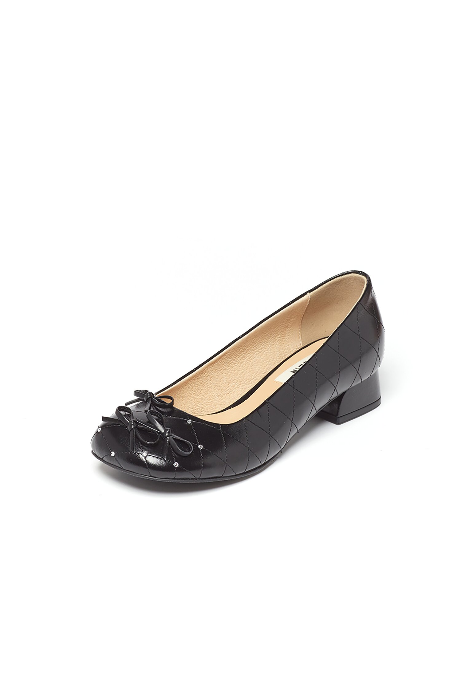 Petite Quilted Ribbon Pumps_3cm - Pearl Black