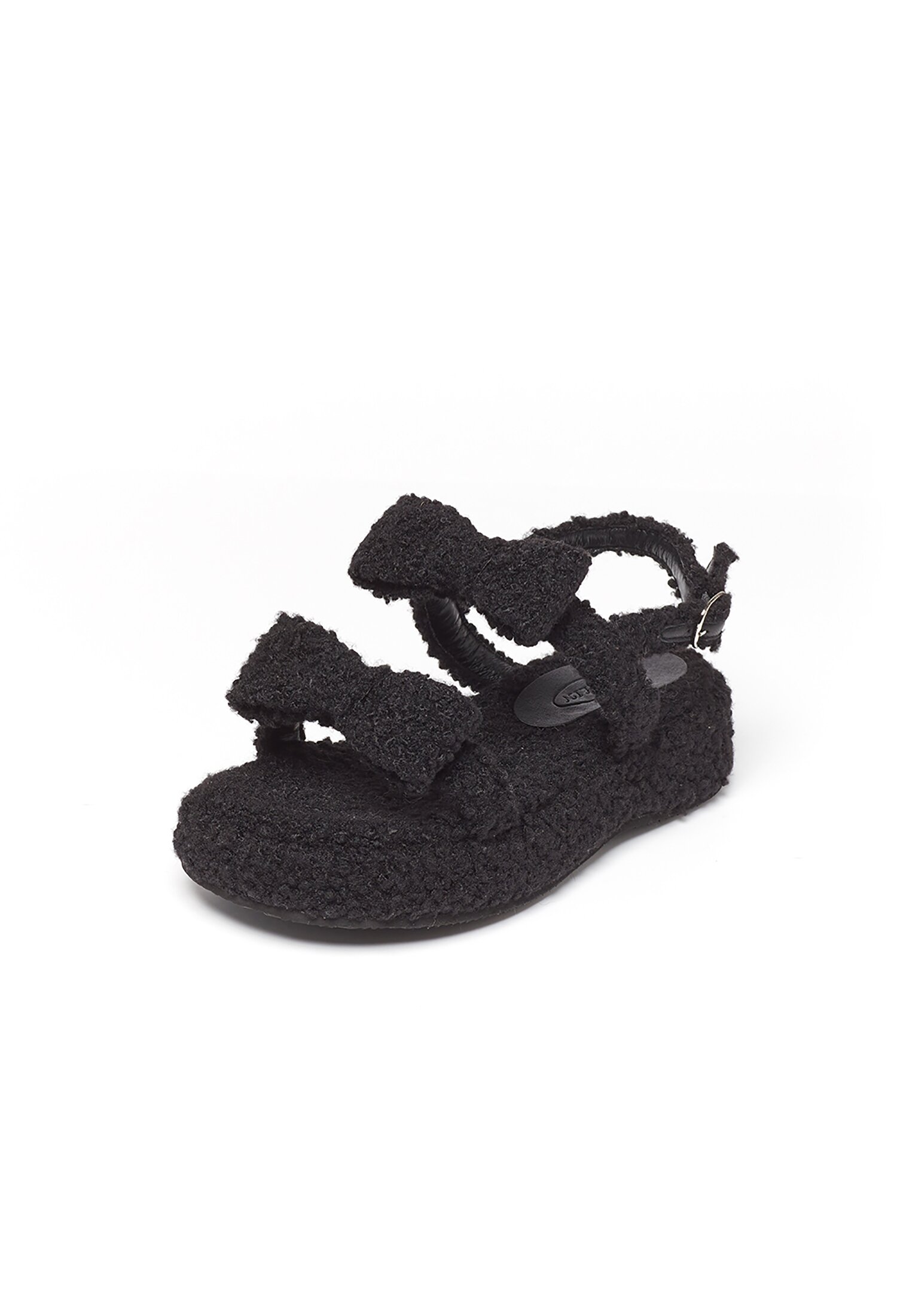 Piona Fur Ribbon Platform - Puddle Black