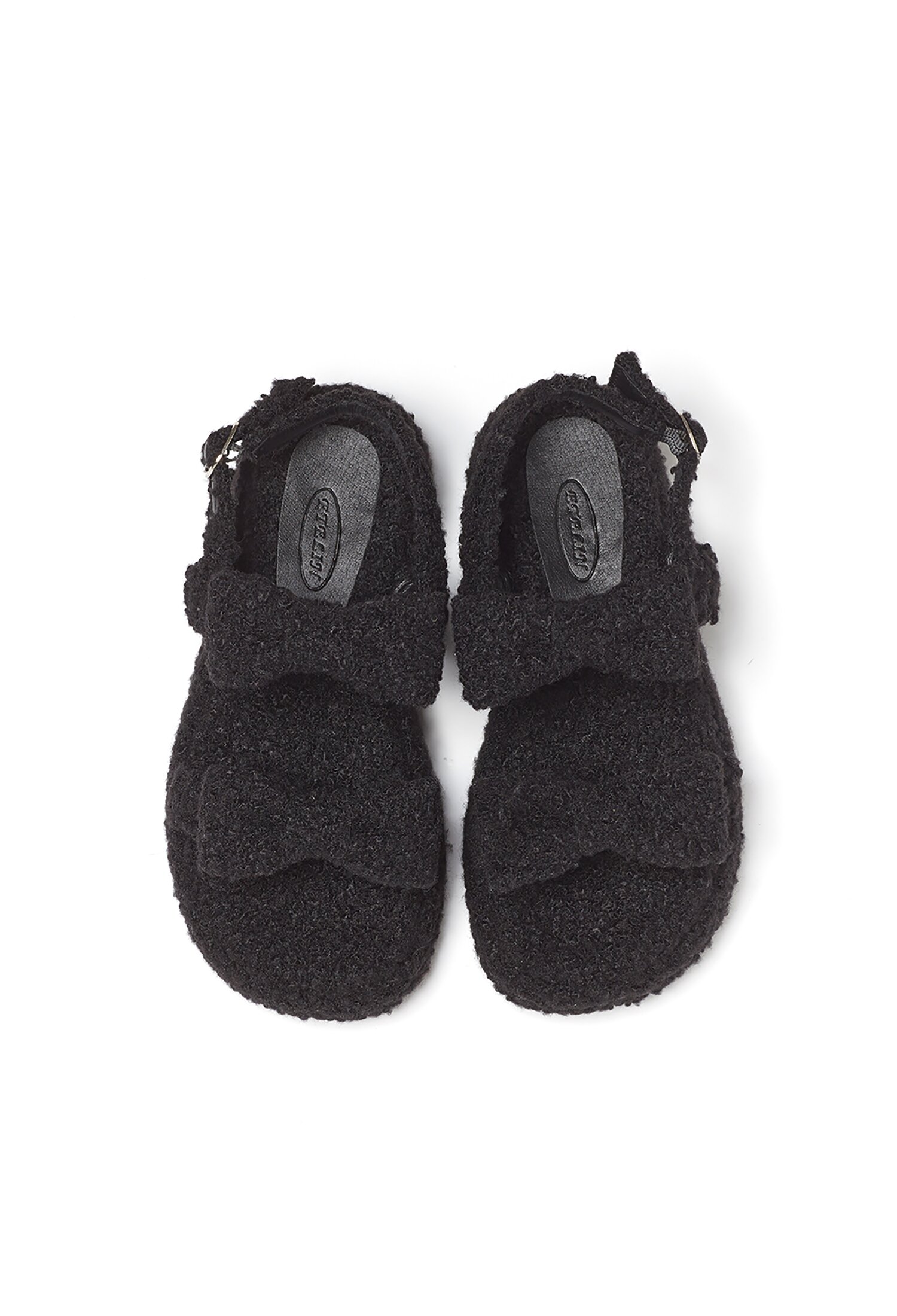 Piona Fur Ribbon Platform - Puddle Black