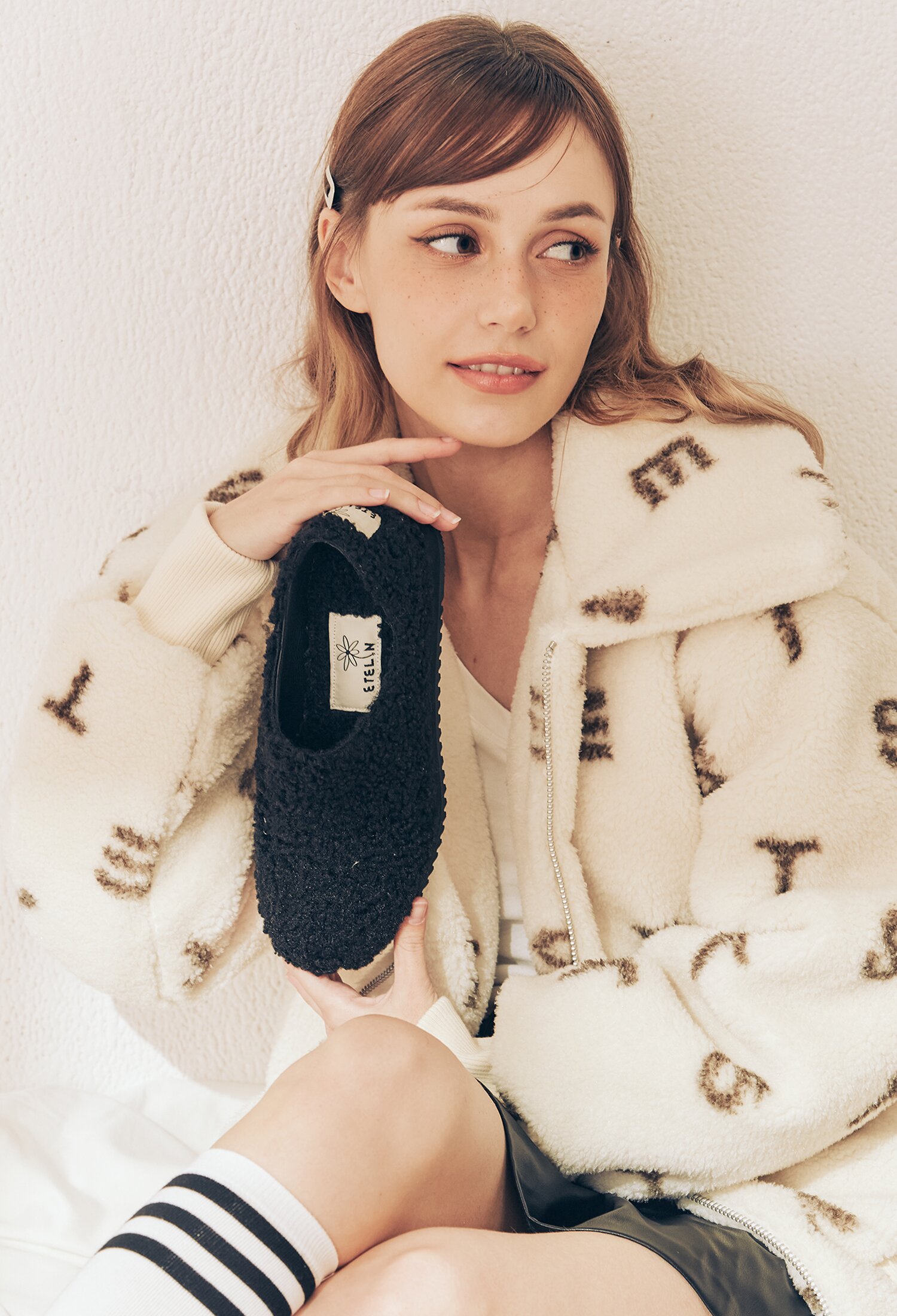 Holiday Fur Patform Loafers - Midi Black
