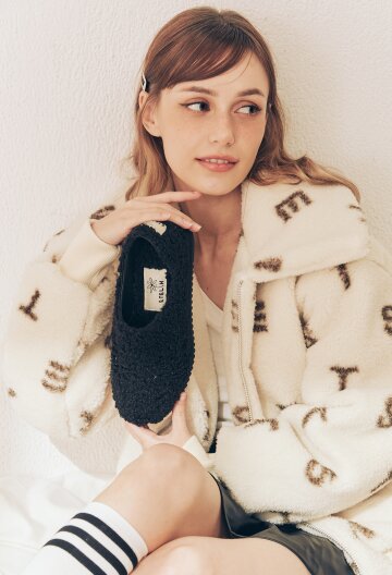 Holiday Fur Patform Loafers - Midi Black