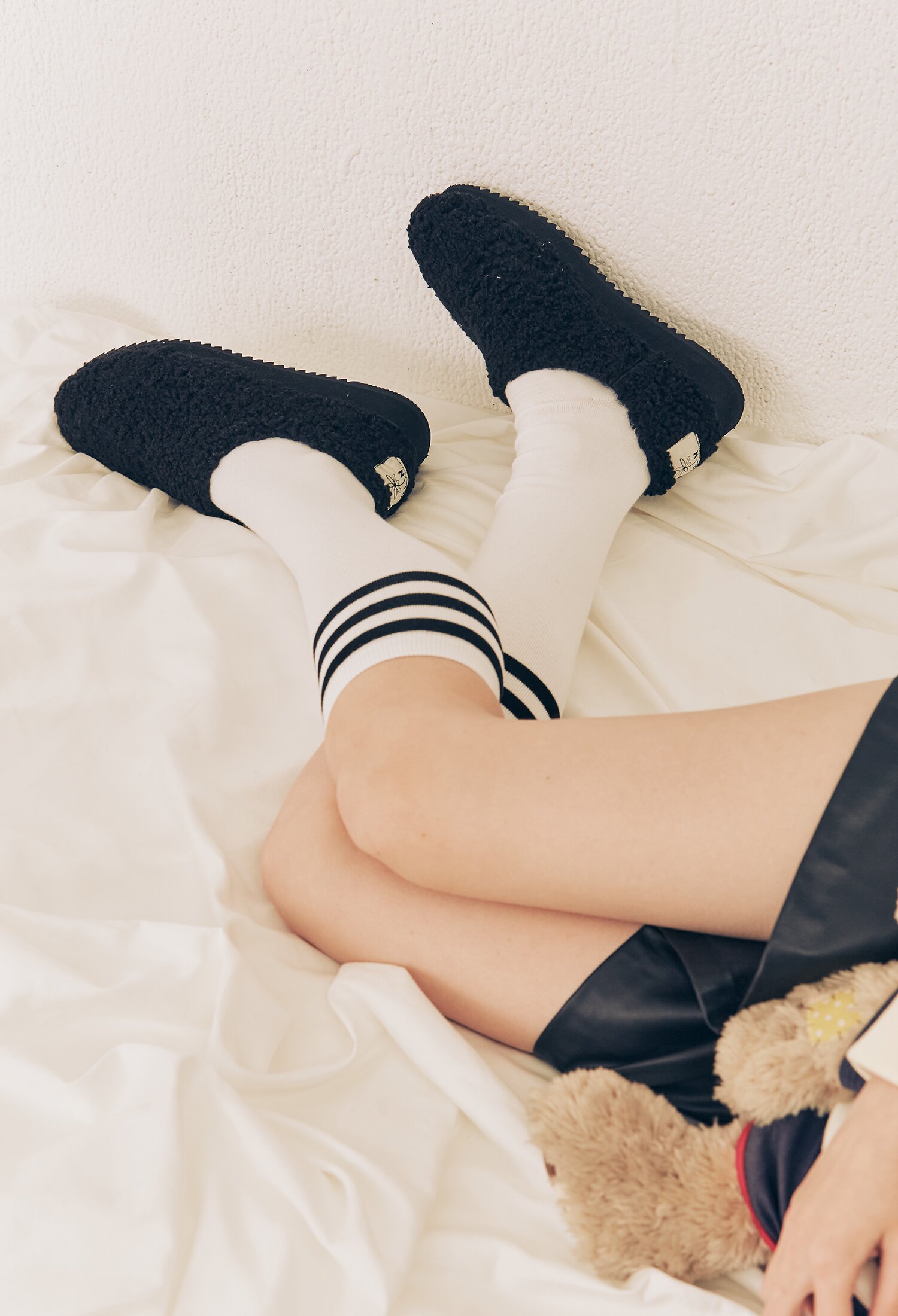 Holiday Fur Patform Loafers - Midi Black
