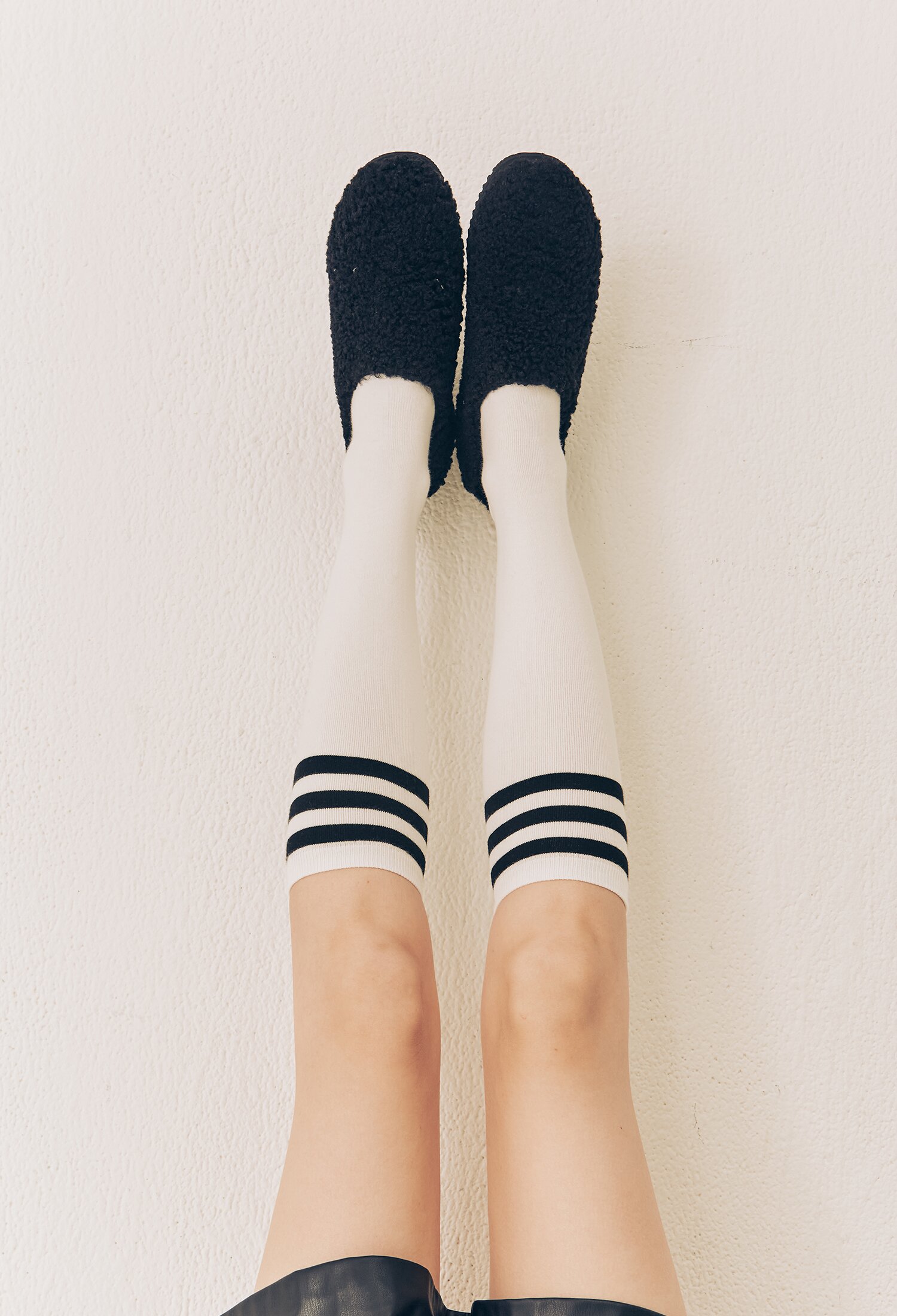 Holiday Fur Patform Loafers - Midi Black