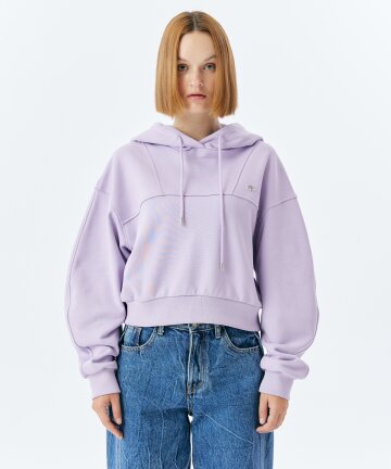 SPLIT CROP HOODIE(LAVENDER)