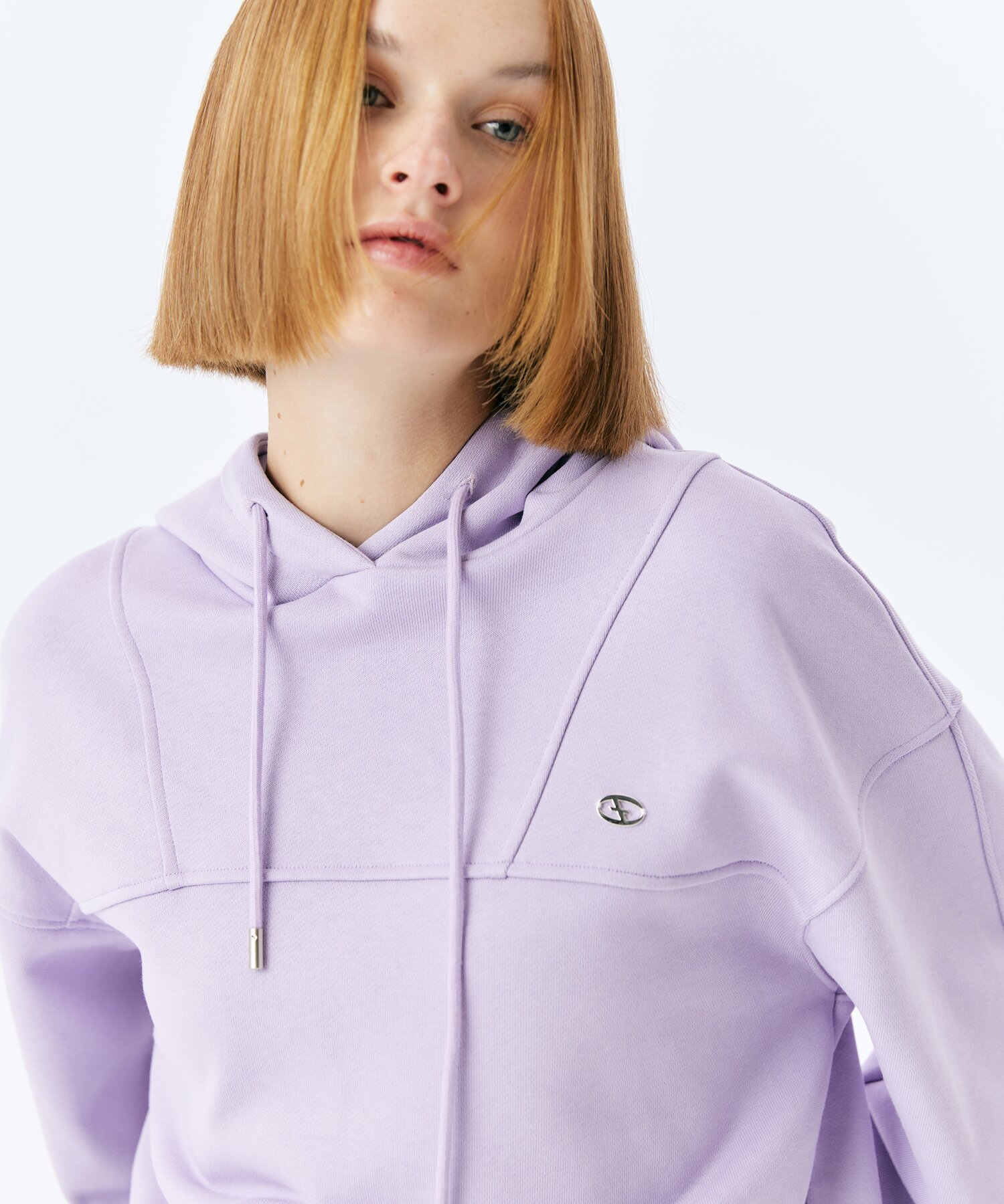 SPLIT CROP HOODIE(LAVENDER)