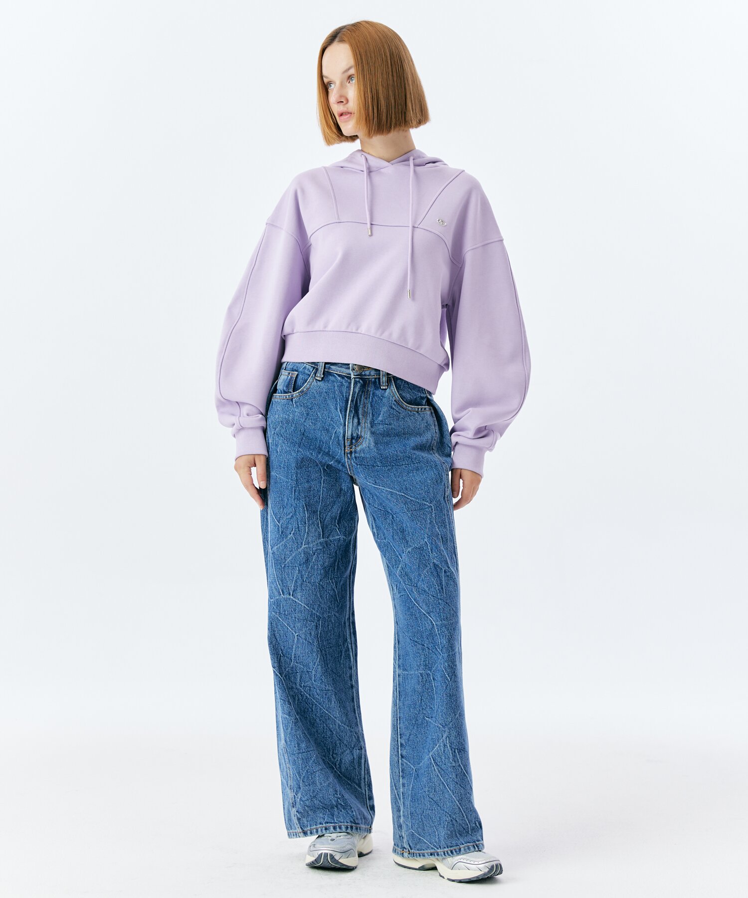 SPLIT CROP HOODIE(LAVENDER)