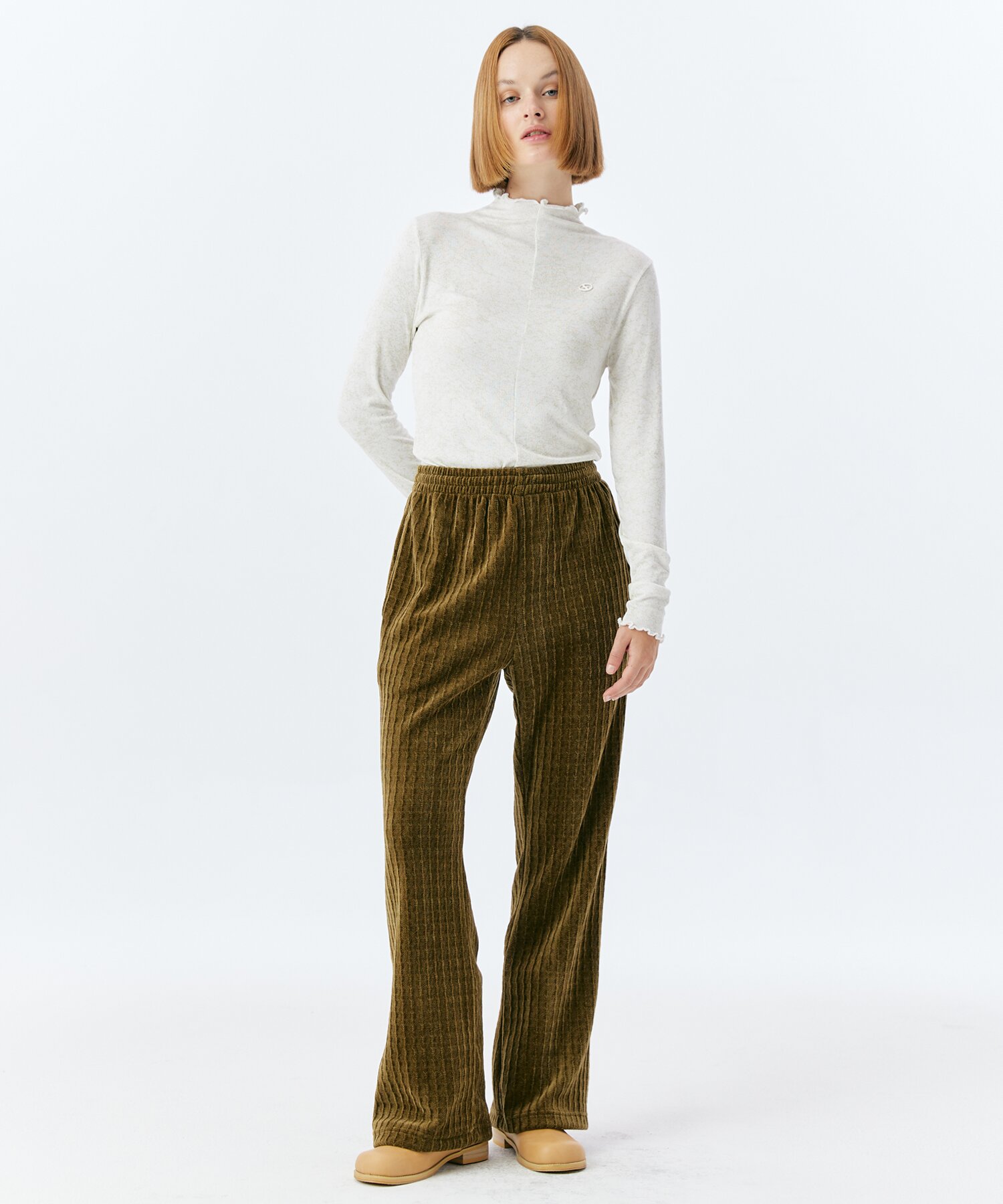 PINCH FLARE PANTS(KHAKI)