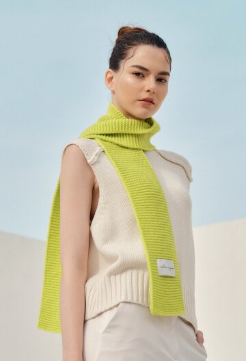 [기프트박스]_리라 램스울 머플러_라임_남녀공용