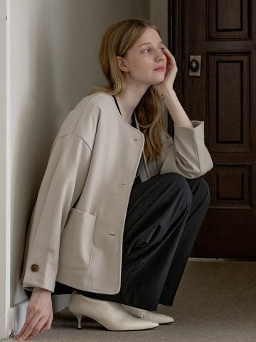 [4/13발송] Overfit Round TR Jacket - BEIGE