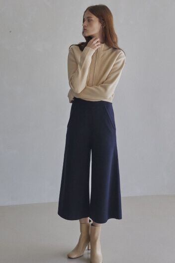 [칼타]와이드 니트 팬츠 D/NAVY