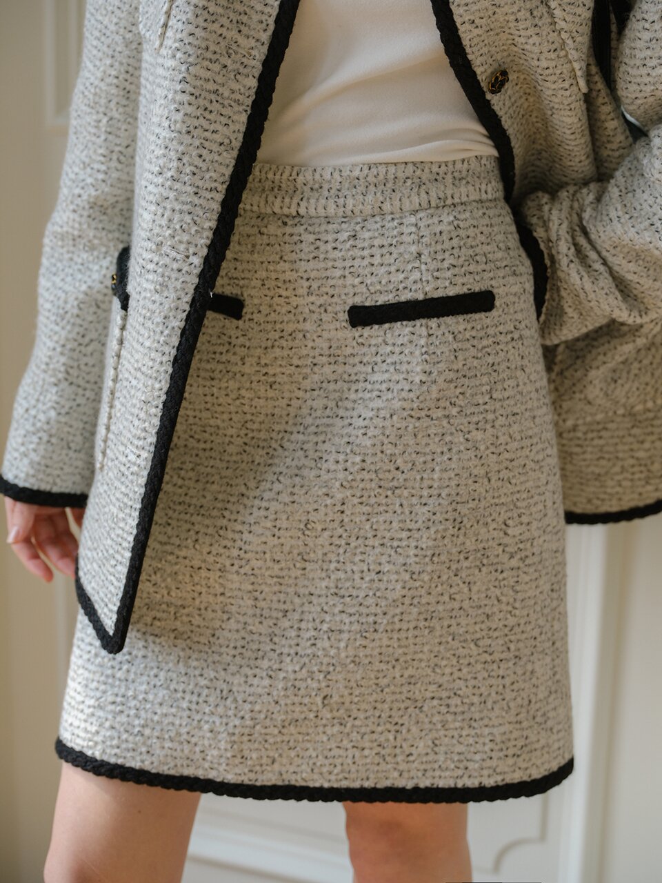 Cest_French tweed petite skirt