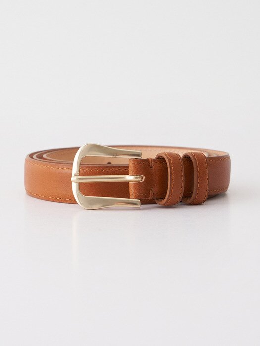 빈티지 엠보 스티치 벨트_BROWN