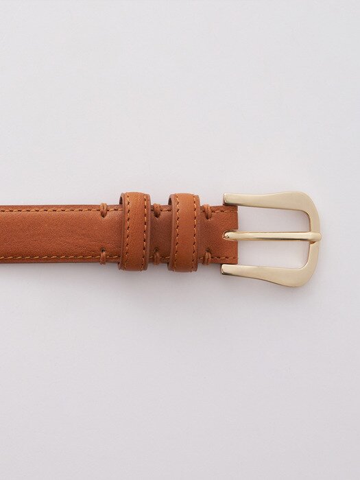 빈티지 엠보 스티치 벨트_BROWN