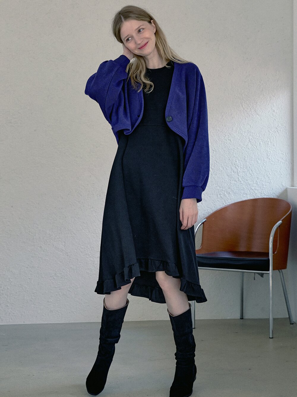 Bolero Oversized Knit Cardigan - VIOLET
