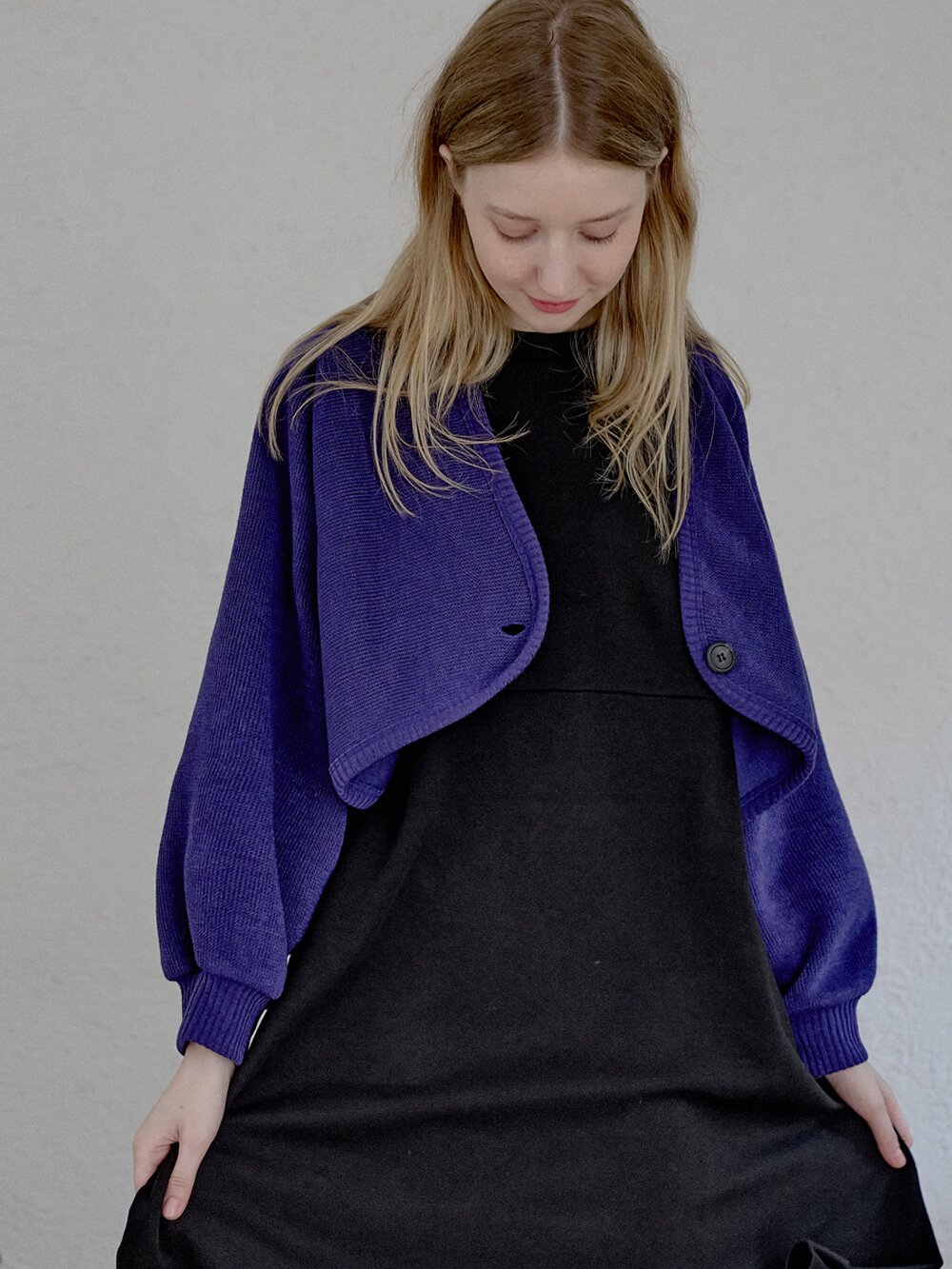 Bolero Oversized Knit Cardigan - VIOLET