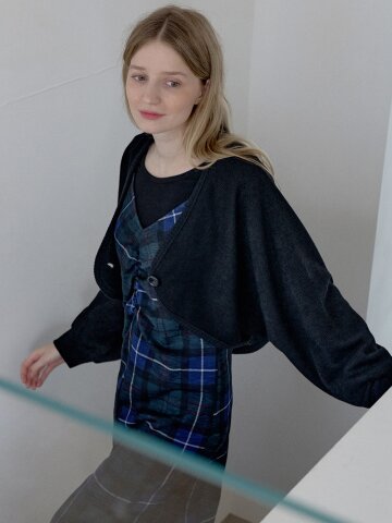 Bolero Oversized Knit Cardigan - BLACK