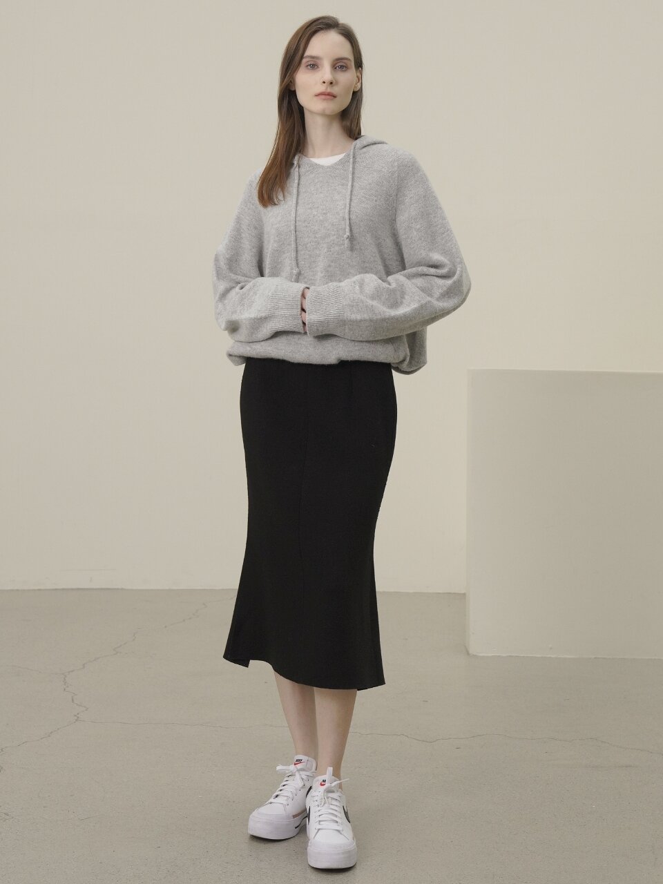Knitted Wool Mermaid Skirt _Black