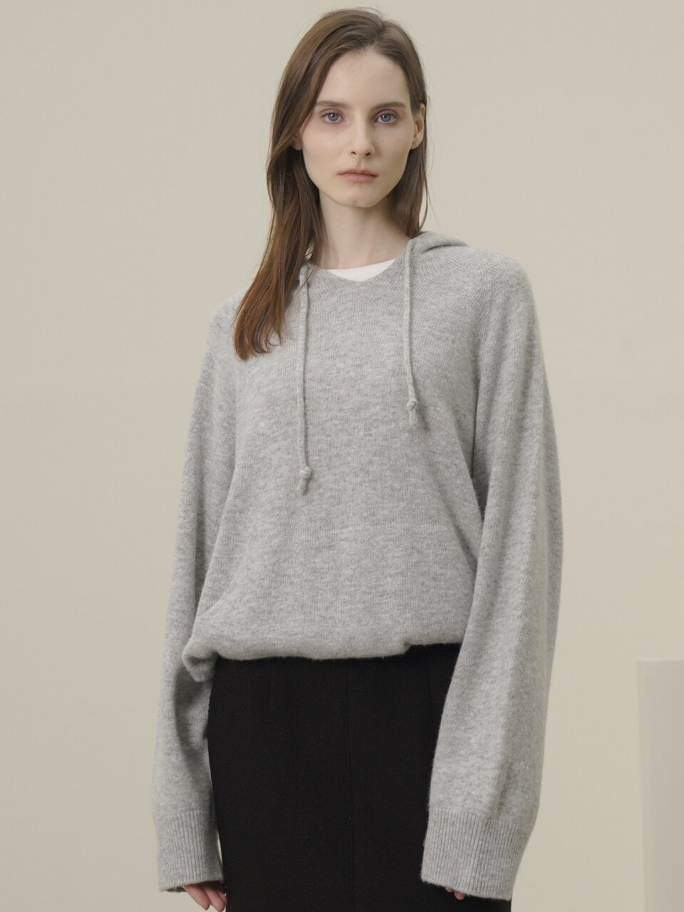 Wool Hoodie Knit _Grey