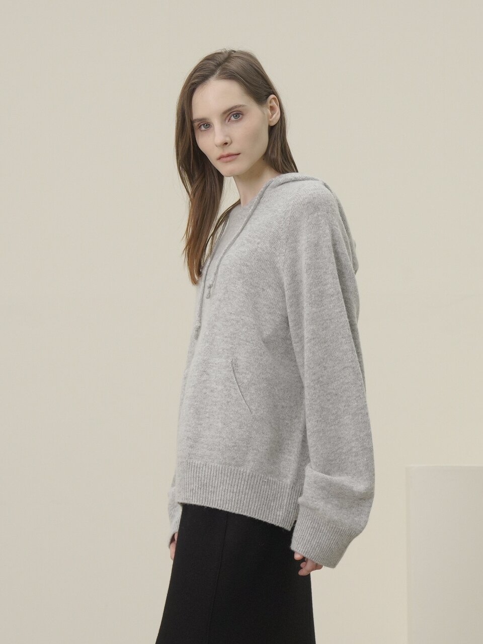 Wool Hoodie Knit _Grey