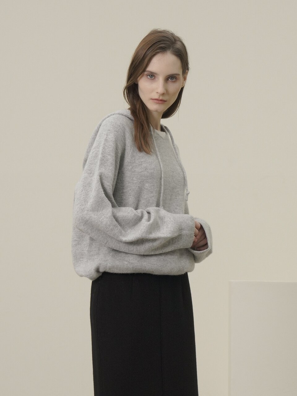 Wool Hoodie Knit _Grey