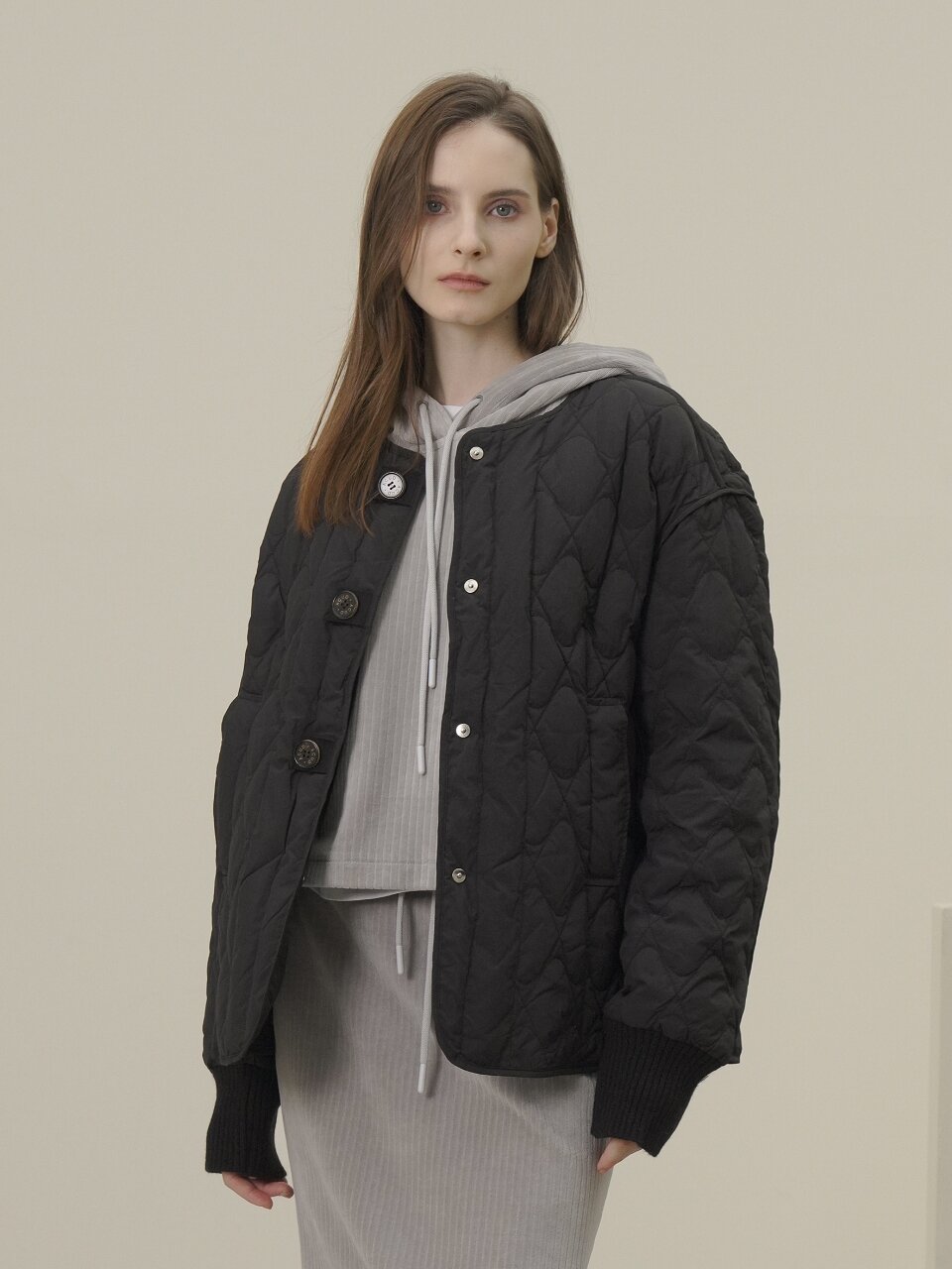 Quilted Down Jacket _Black