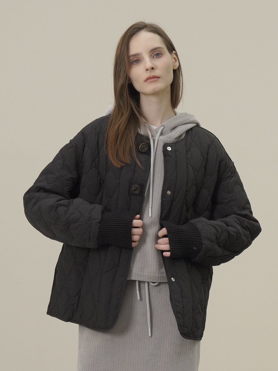 Quilted Down Jacket _Black