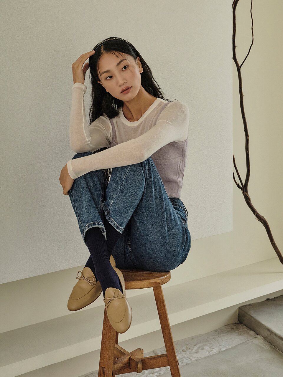 케이트 리본 로퍼_카멜브라운