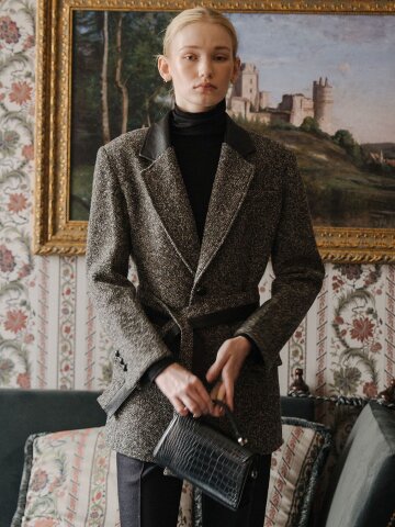 DEFINE ITALY FANCY WOOL HALF COAT