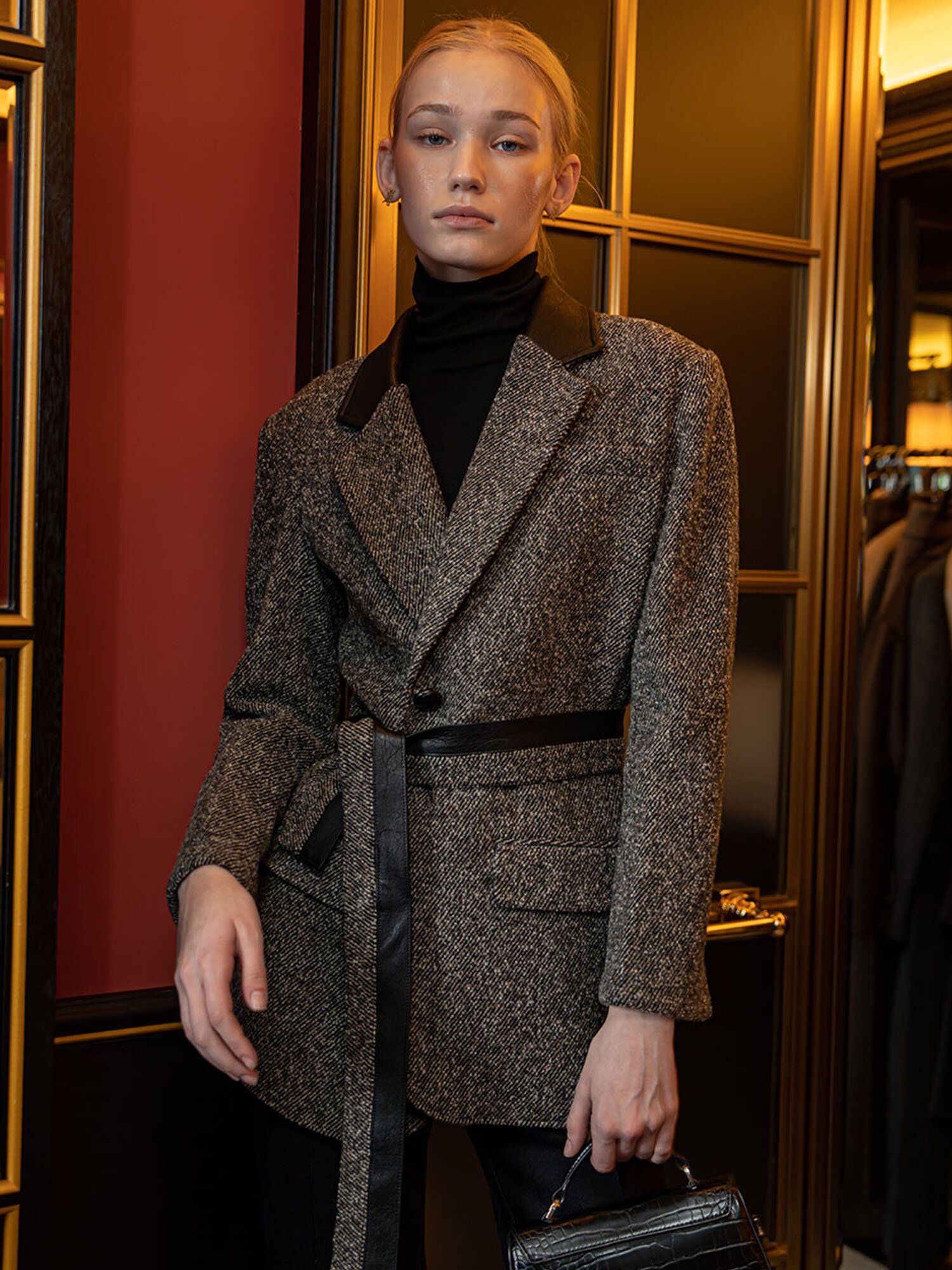 DEFINE ITALY FANCY WOOL HALF COAT