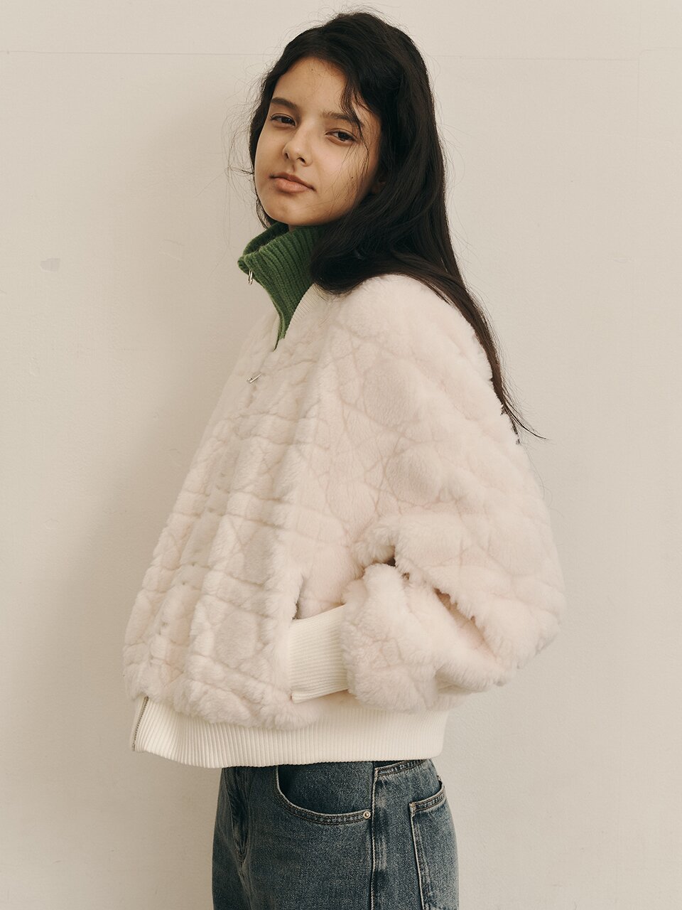 AR_Grain velvet fur jacket